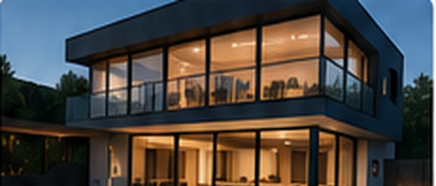 Modernes Gebäude mit Smart-Home-Technik
